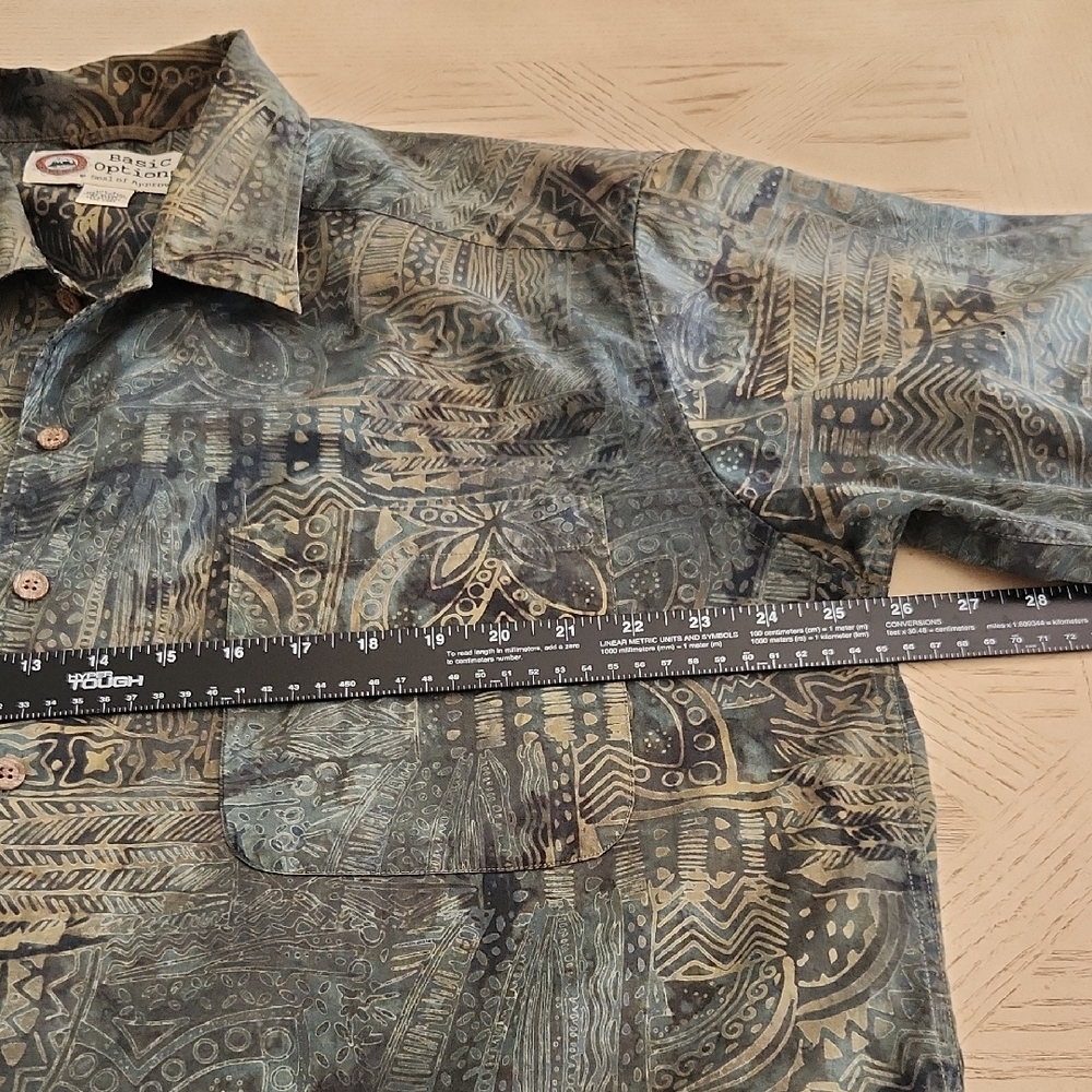 Basic Options Artistic Patterned Casual Button Do… - image 3